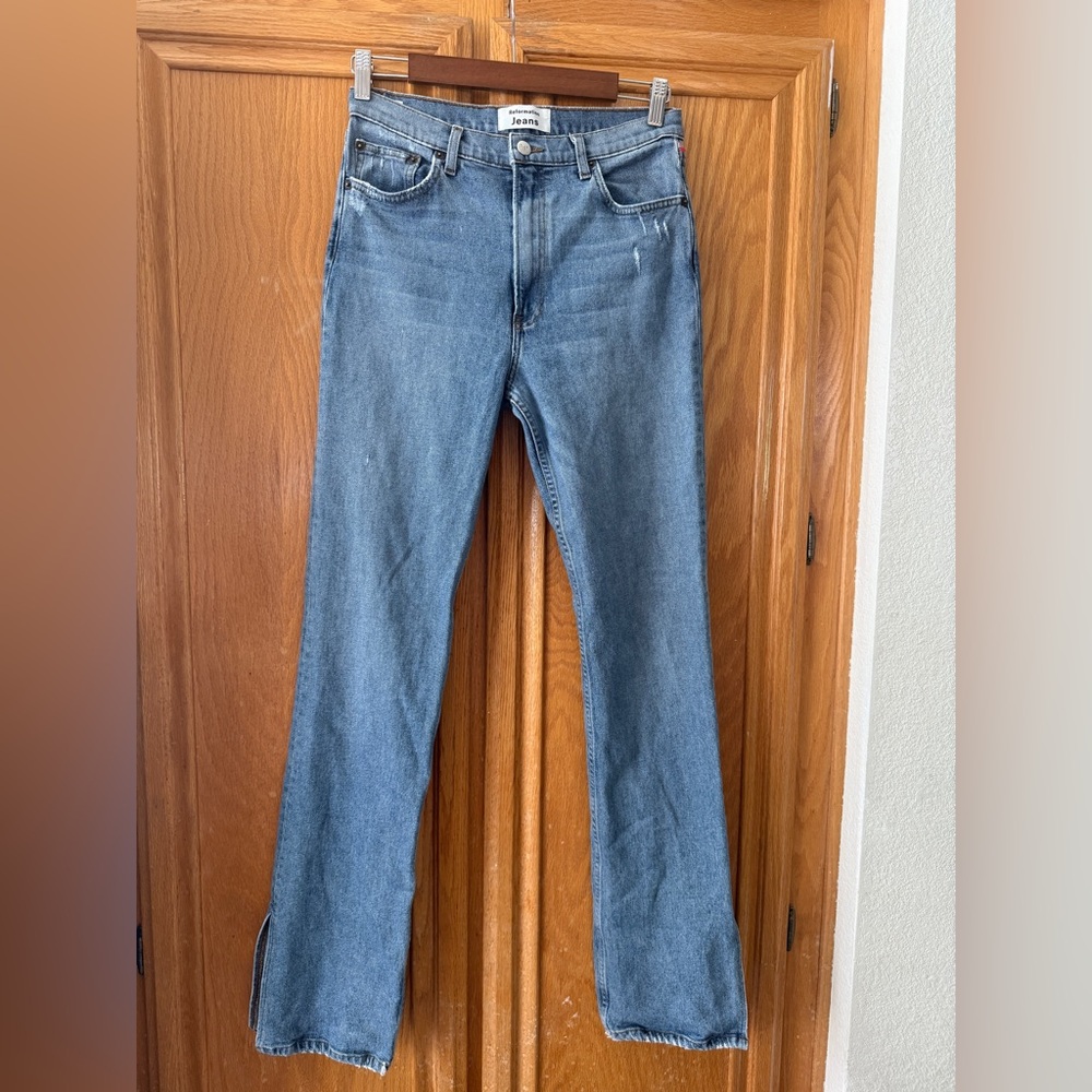 Reformation Straight Leg Jeans in Medium Blue Wash